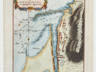 Vente aux enchères [SÈTE]. PORT DE CETTE et Entrée du Canal de Languedoc. [Bellin, XVIIIe