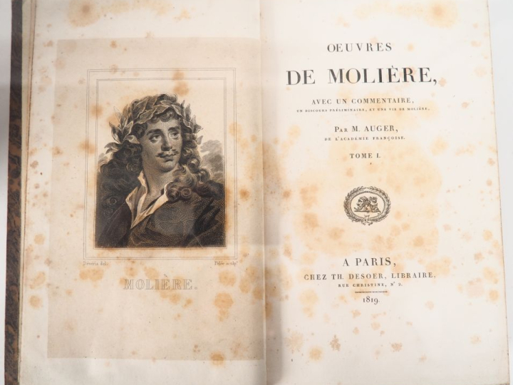 MOLIÈRE. OEUVRES. P., Desoer, 1819-25. 9 forts volumes grand in-8 ½ ve