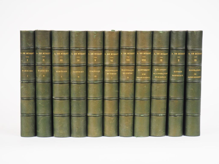 MUSSET (A. de). ŒUVRES COMPLÈTES. P., Charpentier, 1881. Onze volumes 