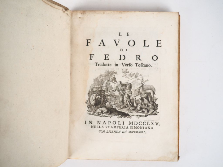 PHÈDRE. LE FAVOLE DI FEDRO. Tradotte in Verso Toscano. Napoli, Stamper
