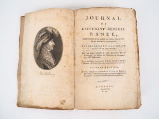 Vente aux enchères [RAMEL]. JOURNAL DE L’ADJUDANT-GÉNÉRAL RAMEL, […] l’un des déportés à 