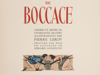 Vente aux enchères BOCCACE. CONTES. Éditions du Burin, 1947. Fort volume in-4 en ff., che
