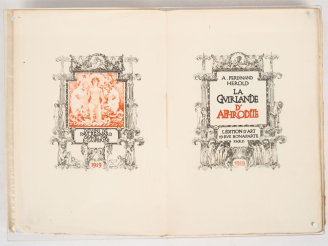 Vente aux enchères [KUPKA]. HÉROLD (A. F.). LA GUIRLANDE D’APHRODITE. P., Piazza, 1919. I