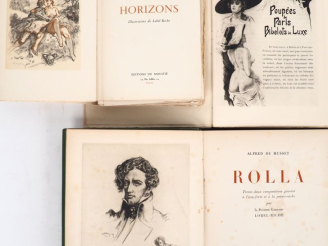 Vente aux enchères [LOBEL-RICHE]. MUSSET (A. de). ROLLA. Se trouve chez l’Artiste, 1942. 