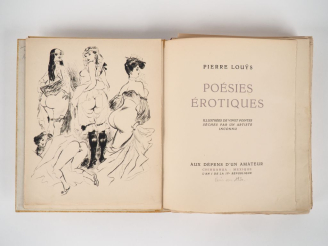 Vente aux enchères LOUŸS (P.). POÉSIES ÉROTIQUES. Illustrées de vingt pointes sèches par 