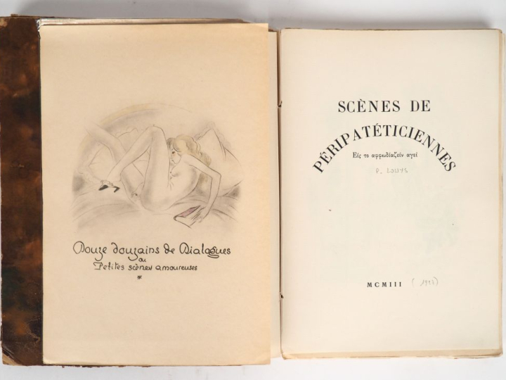 [LOUŸS (P.)]. SCÈNES DE PÉRIPATÉTICIENNES. 1903 [ca. 1937]. Grand in-8