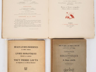 Vente aux enchères [LOUŸS]. ENSEMBLE DE 3 CATALOGUES DE VENTE. -	MANUSCRITS DE PIERRE LOU