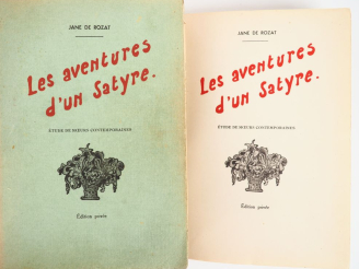 Vente aux enchères ROZAT (J.). LES AVENTURES D’UN SATYRE. Études de mœurs contemporaines.