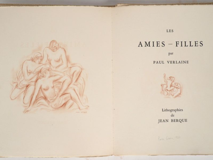 VERLAINE (P.). LES AMIES - FILLES. [P., Gonin, 1932]. Grand in-4 broch