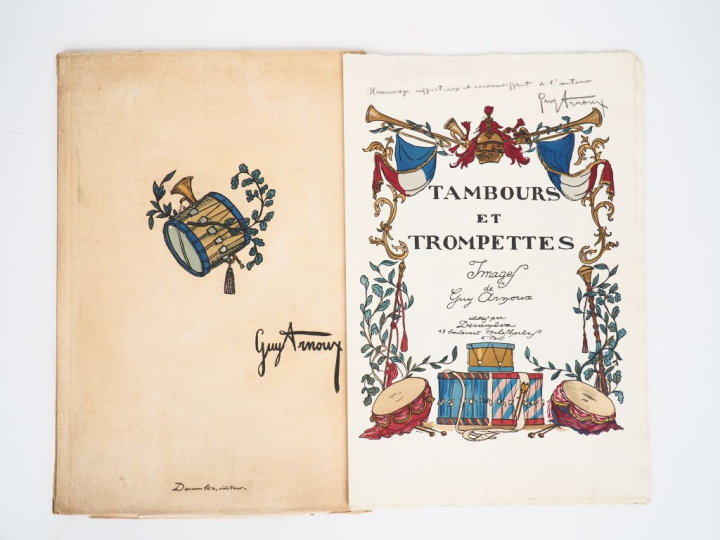ARNOUX (G.). TAMBOURS ET TROMPETTES. Images de Guy Arnoux. P., Devambe