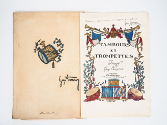 Vente aux enchères ARNOUX (G.). TAMBOURS ET TROMPETTES. Images de Guy Arnoux. P., Devambe