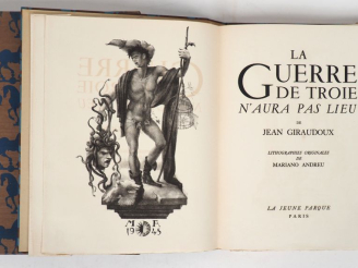Vente aux enchères GIRAUDOUX (J.). LA GUERRE DE TROIE N’AURA PAS LIEU. P., La Jeune Parqu