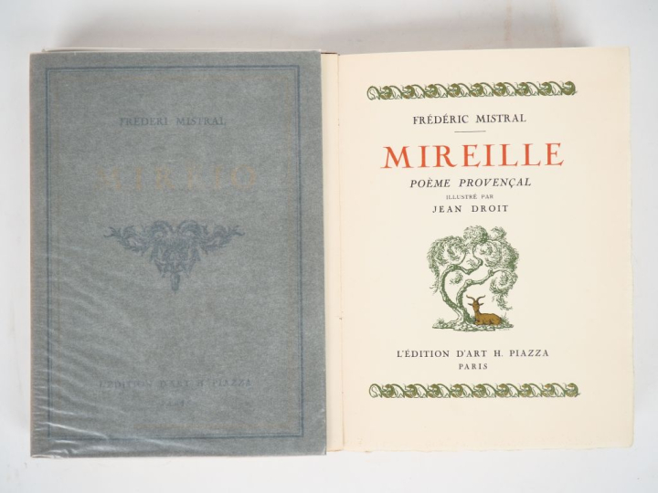 MISTRAL (Fr). MIREILLE - MIRÈIO. P., Piazza, 1923. Deux volumes grand 