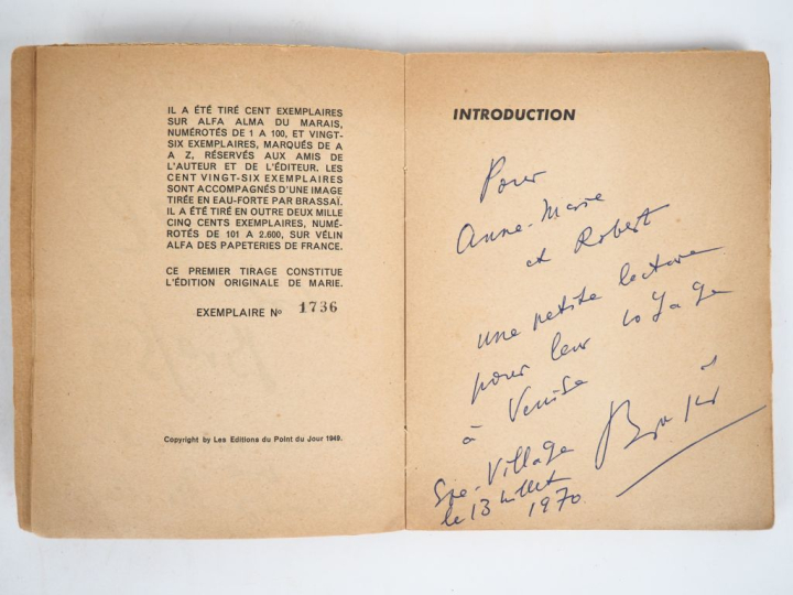 BRASSAÏ. HISTOIRE DE MARIE PAR BRASSAÏ. Avec une introduction par Henr