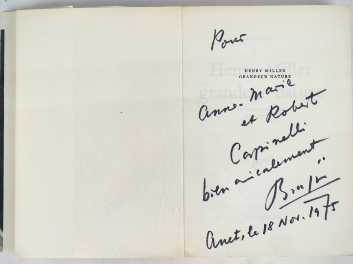 BRASSAÏ. HENRY MILLER GRANDEUR NATURE. P., Gallimard, 1975. In-8 broch