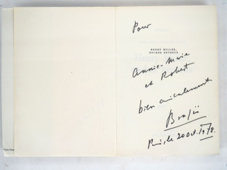 Vente aux enchères BRASSAÏ. HENRY MILLER ROCHER HEUREUX. P., Gallimard, 1975. In-8 broché
