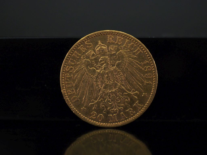 Pièce de 20 Mark or, 1891. FRAIS ACHETEURS 10%HT.   