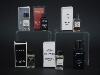 Vente aux enchères CHANEL 6 lots de miniatures :  Avec boîte :  pour monsieur EDT Egoiste