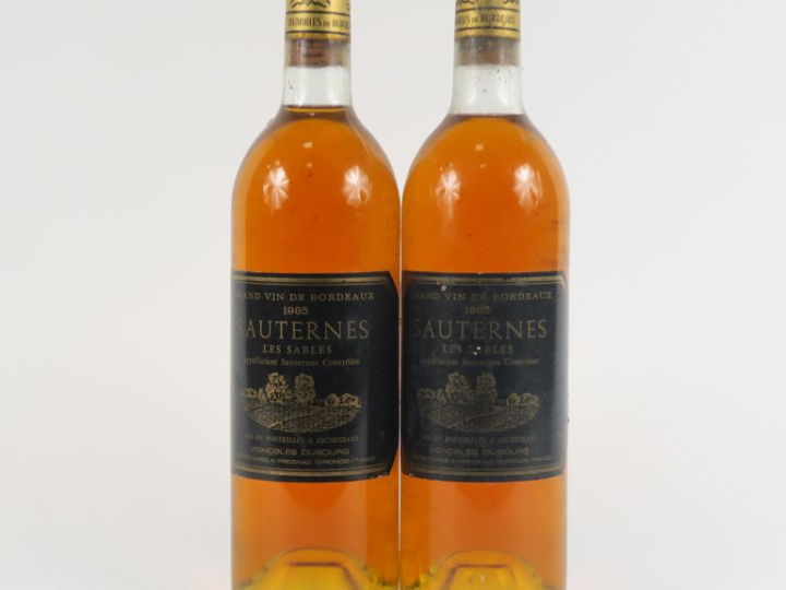 2 BOUTEILLES LES SABLES SAUTERNES - 1985 - BG