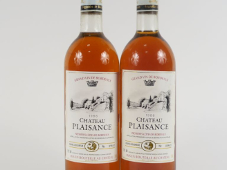 Vente aux enchères 2 BOUTEILLES CHÂTEAU PLAISANCE 1eres CÔTES DE BORDEAUX - 1985