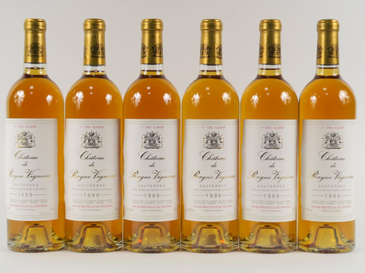 6 BOUTEILLES CHÂTEAU RAYNE VIGNEAU 1er CC SAUTERNES - 1999