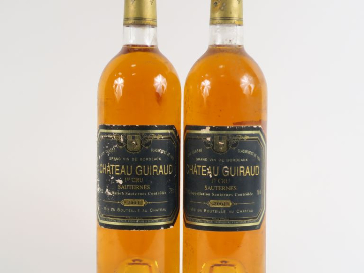 2 BOUTEILLES CHÂTEAU GUIRAUD 1er CC SAUTERNES - 2001 - BG/ELA
