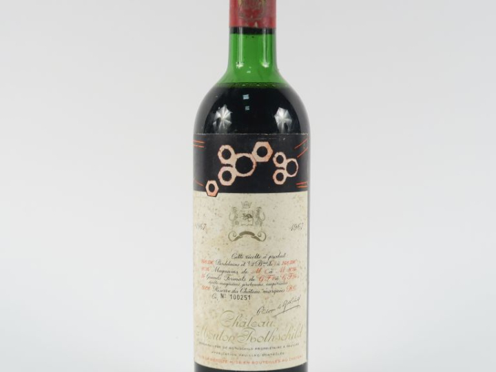 1 BOUTEILLE CHÂTEAU MOUTON ROTHSCHILD 1er GCC PAUILLAC - 1967 - HEP/ET