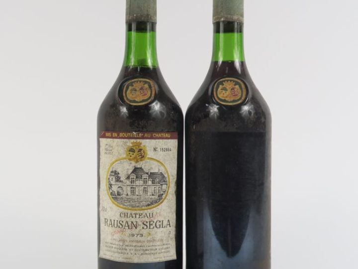 2 BOUTEILLES CHÂTEAU RAUSAN SÉGLA GCC MARGAUX - 1973 - 1 PRÉSUMÉE/BLS