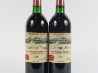 Vente aux enchères 2 BOUTEILLES CHÂTEAU PAVIE 1er GCC ST ÉMILION - 1991 - BG