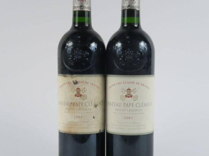 2 BOUTEILLES CHÂTEAU PAPE CLÉMENT GCC GRAVES - 2001 - 1 ELT