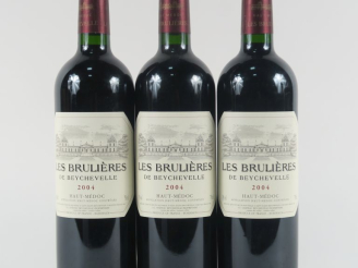 Vente aux enchères 3 BOUTEILLES LES BRULIÈRES DE BEYCHEVELLE HAUT MÉDOC - 2004