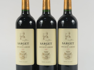 Vente aux enchères 3 BOUTEILLES SARGET DE GRUAUD LAROSE ST JULIEN - 2008