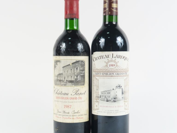 2 BOUTEILLES ST ÉMILION GC : 1 CHÂTEAU LAROQUE 1989 BG - 1 CHÂTEAU PAN