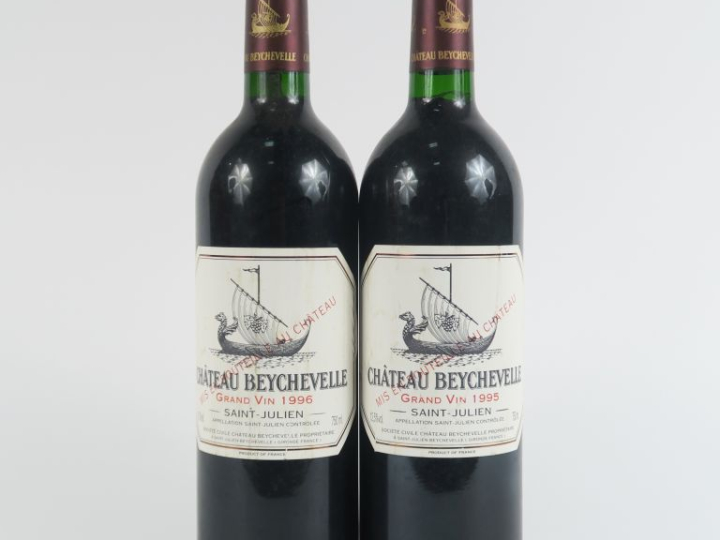 2 BOUTEILLES CHÂTEAU BEYCHEVELLE GCC ST JULIEN : 1 de 1995 - 1 de 1996