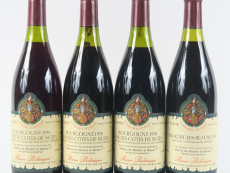 Vente aux enchères 4 BOUTEILLES TASTEVINAGE REINE PÉDAUQUE 1991 : 1 SAVIGNY LES BEAUNE - 