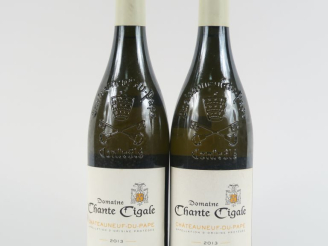 Vente aux enchères 2 BOUTEILLES CHÂTEAUNEUF DU PAPE BLANC DOMAINE CHANTE CIGALE - 2013