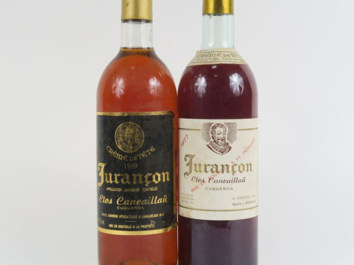 2 BOUTEILLES JURANCON CLOS CANCAILLAÜ 'CRÈME DE TÊTE' : 1 de 1977 BG -