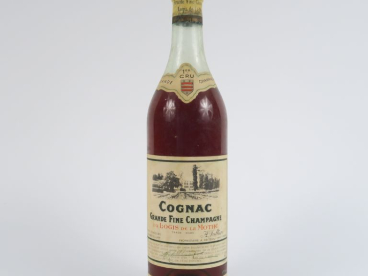 1 VIEILLE BOUTEILLE COGNAC GRANDE FINE CHAMPAGNE DU LOGIS DE LA MOTHE 