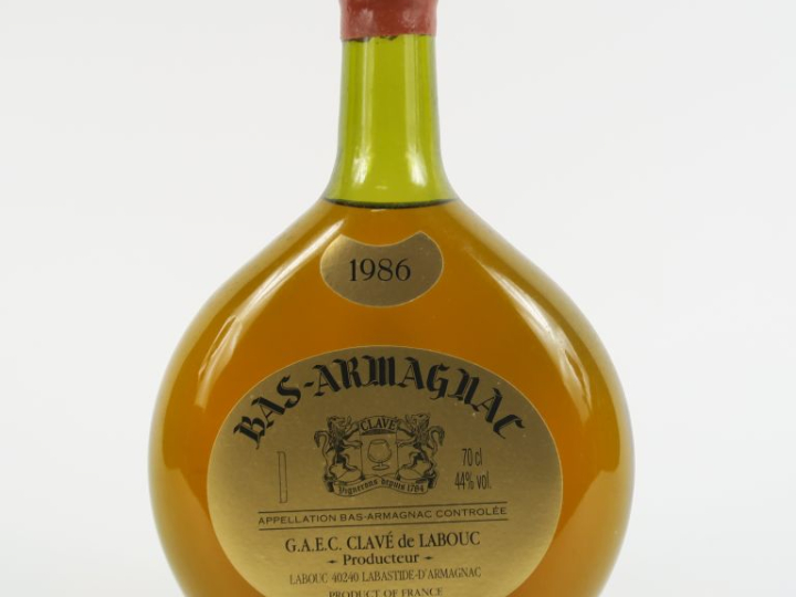 1 BOUTEILLE BAS ARMAGNAC CLAVÉ DE LABOUC 44° - 1986