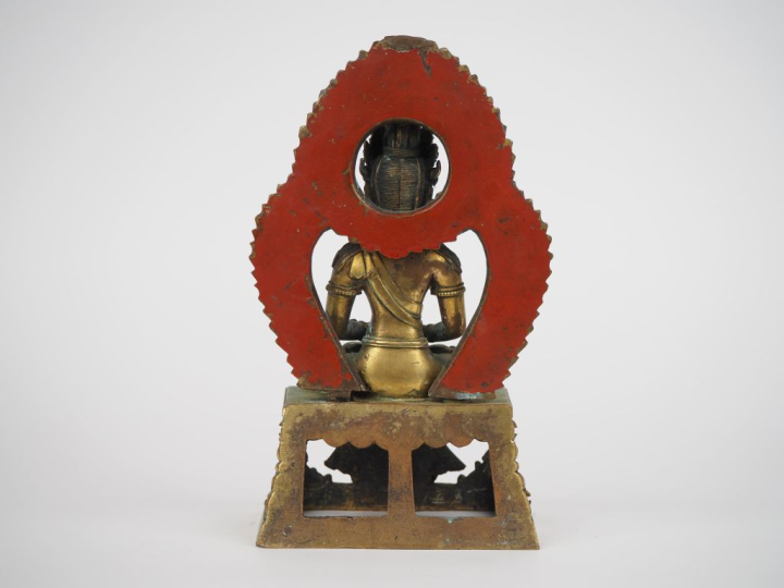 Chine, période Qianlong,  Statuette en bronze doré, représentant Amita