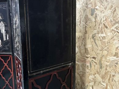 Paravent à 6 feuilles en laque de coromandel, illustrant de scènes lég