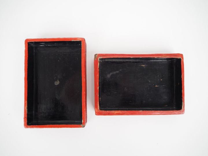 Chine, fin de l'époque Qing,  Coffret à bijoux rectangulaire, en laque