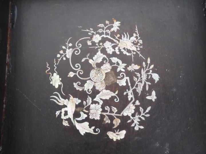 Indochine vers1920,  Coffret couvert en bois de palissandre "dalbergia