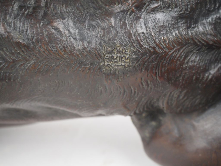 Japon, période meiji vers 1900, Important okimono en bronze représenta