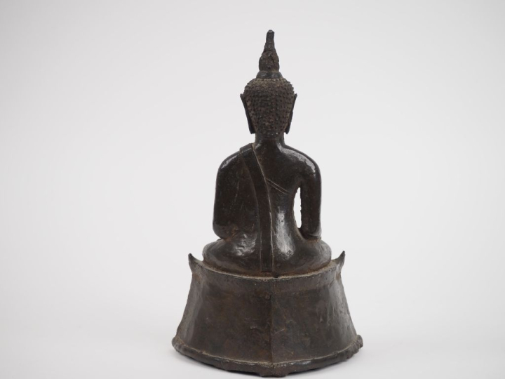 	Laos, Thaïlande fin XIXe siècle,  Statuette en bronze représentant bo
