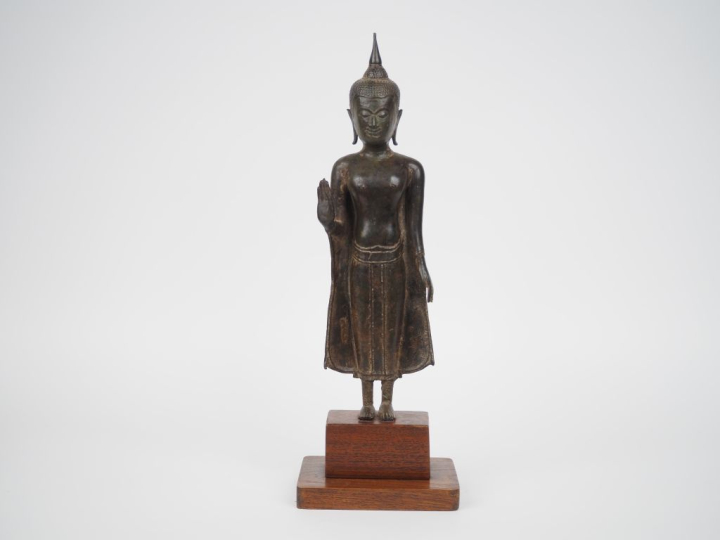 Laos, Thailande XVIIIe-XIXe siècle,  Statuette en bronze, représentant