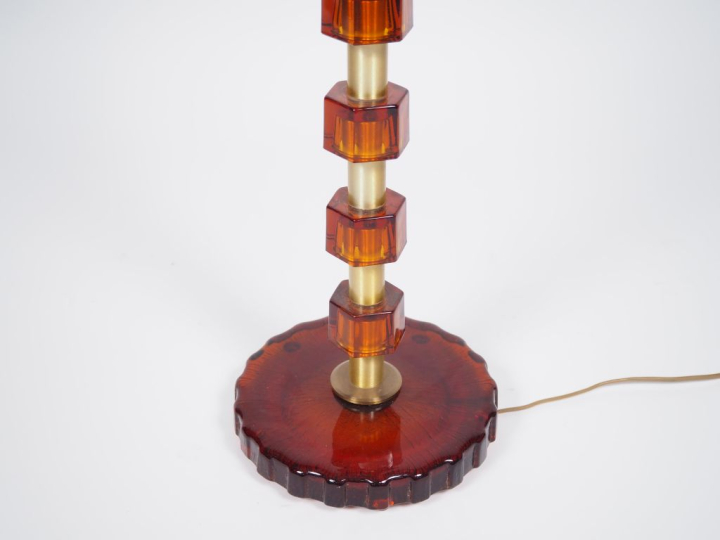 Carl FAGERLUND. Lampadaire années 60 en laiton et verre. H. 80 cm.