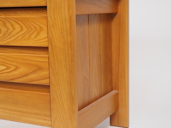 Roland HAESSLER pour MAISON REGAIN. Bureau à caisson  années 70 en orm