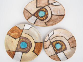 Vente aux enchères MONSAND   PICARD. Partie de service de table années 70 en céramique po