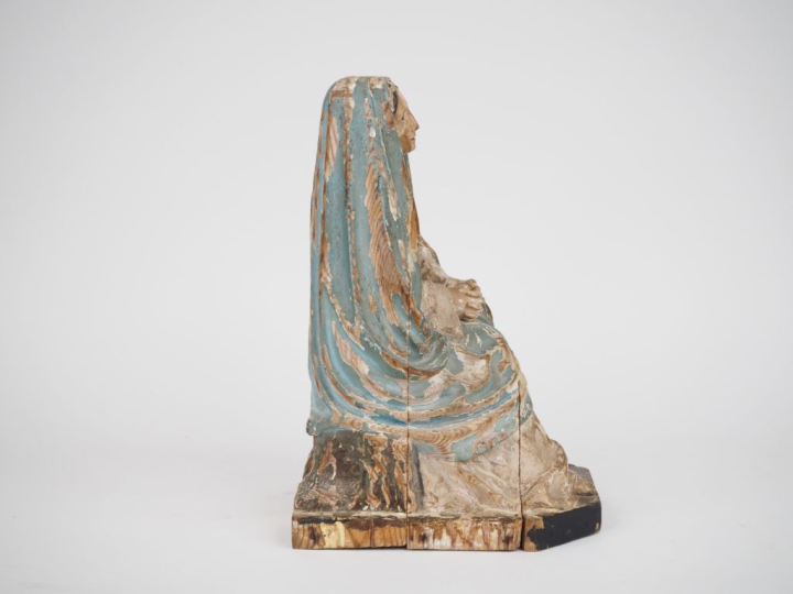 Sculpture fin XVIIIème début XIXème en bois polychrome "Sainte Femme a